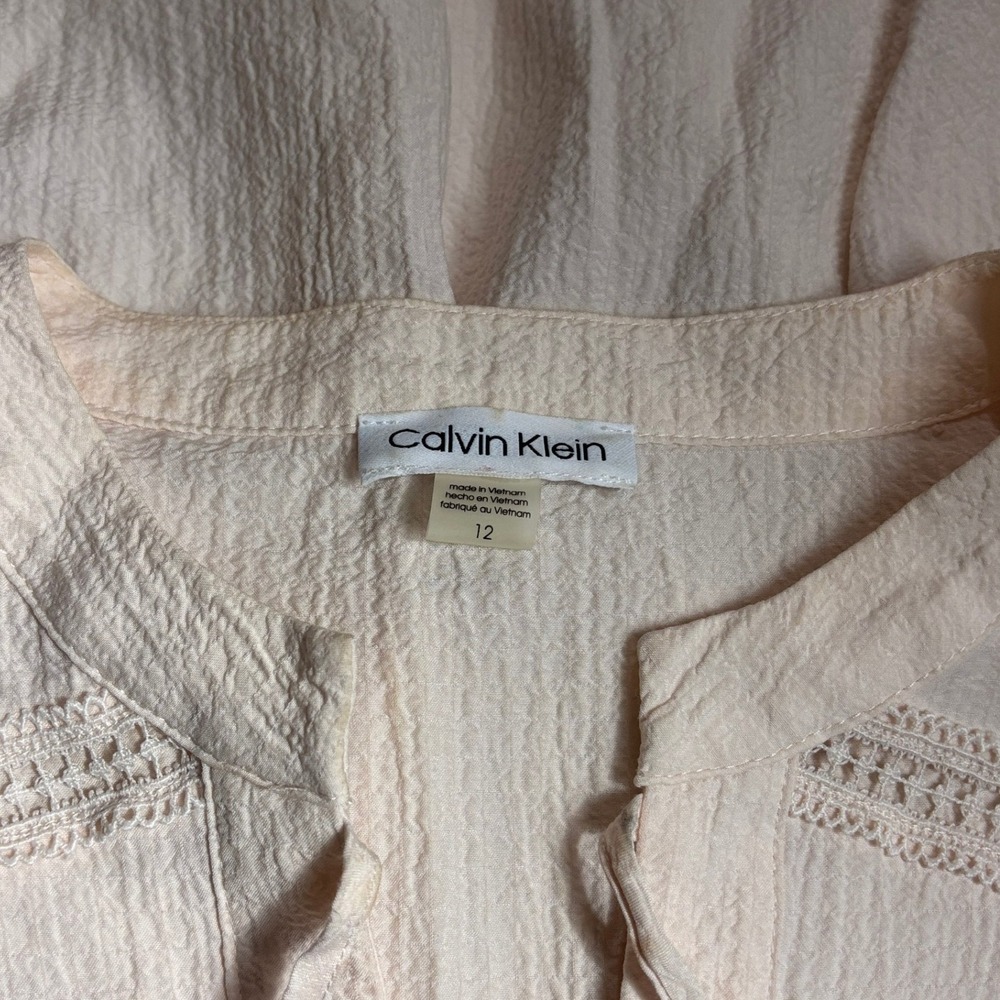 Calvin Klein sz 12 Milk Maid Dress Boho Peasant Tunic Fairy Cottage Renaissance - Picture 8 of 11